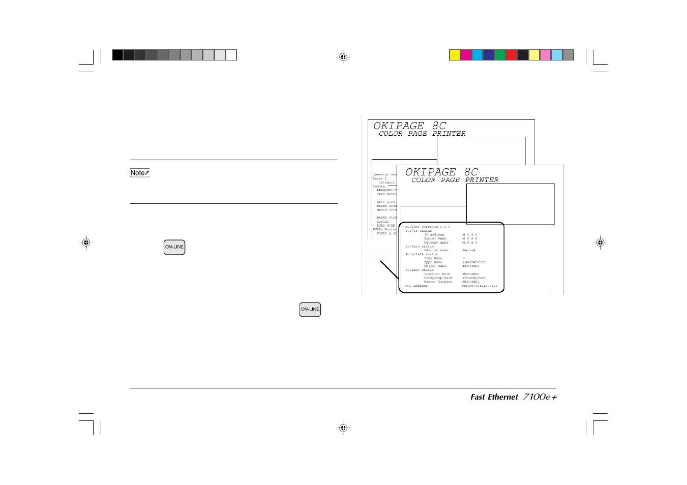 Okipage 8c, Verification of the “print menu” of the printer | Japan Tiger 7100e+ User Manual | Page 14 / 160