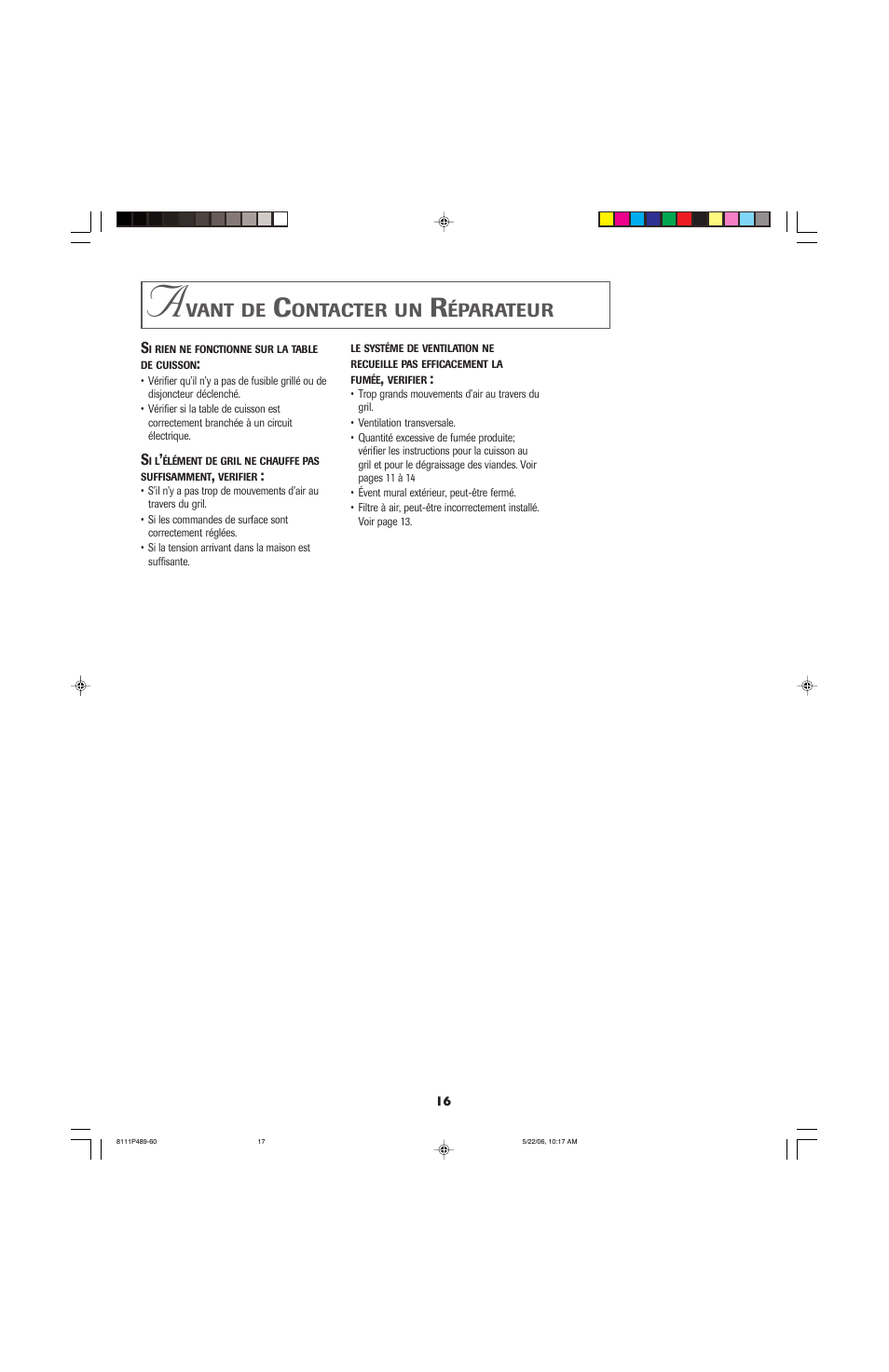Vant, Ontacter, Éparateur | Jenn-Air JED7430 User Manual | Page 17 / 28