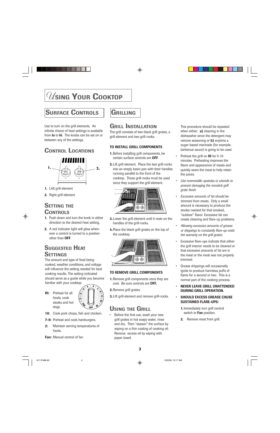 Sing, Ooktop | Jenn-Air JED7430 User Manual | Page 4 / 28