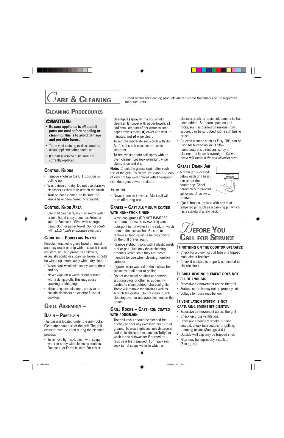 Leaning, Efore, Ervice | Jenn-Air JED7430 User Manual | Page 7 / 28
