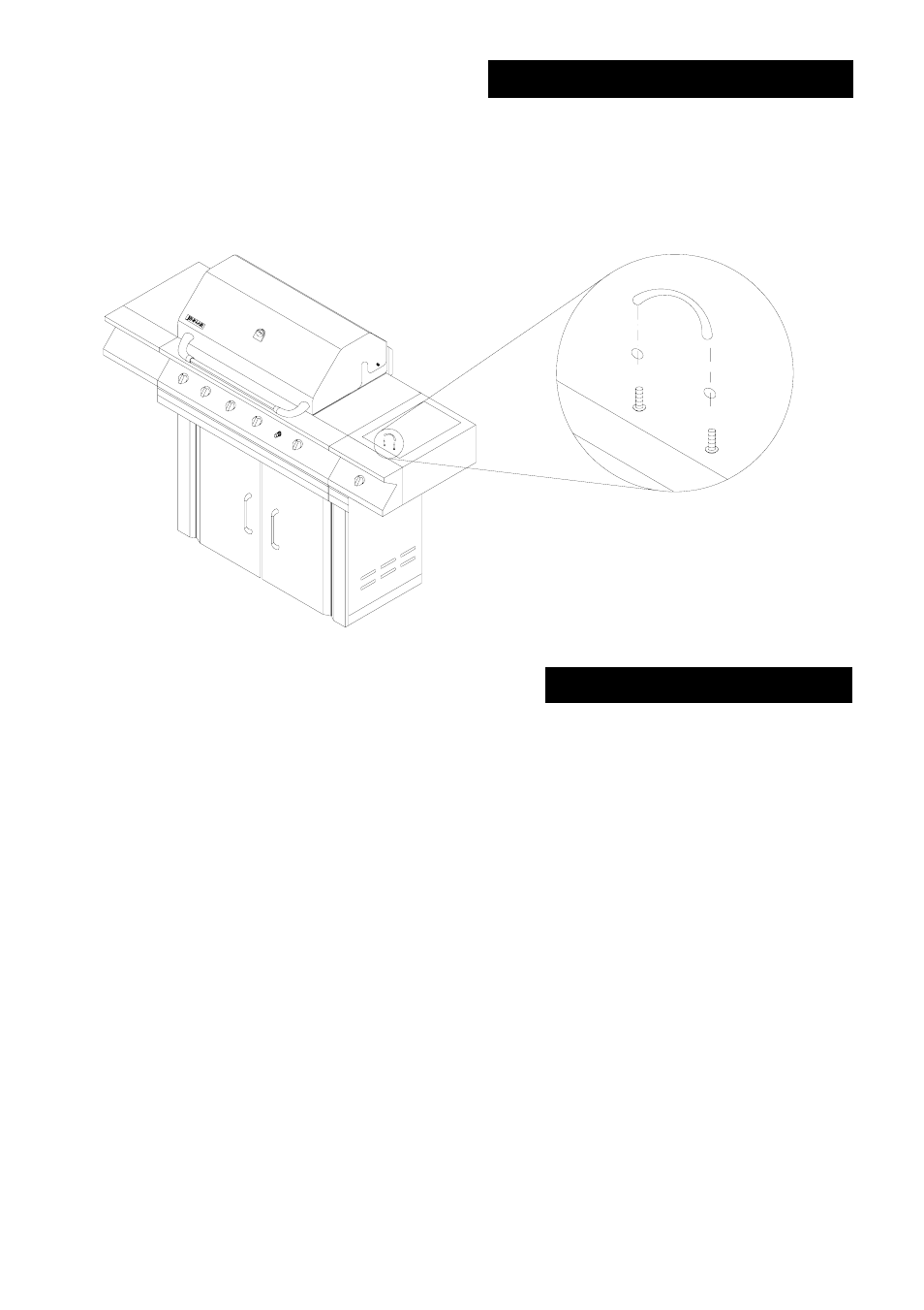 Side burner lid assembly, Side burner handle assembly | Jenn-Air 720-0100-NG User Manual | Page 7 / 27