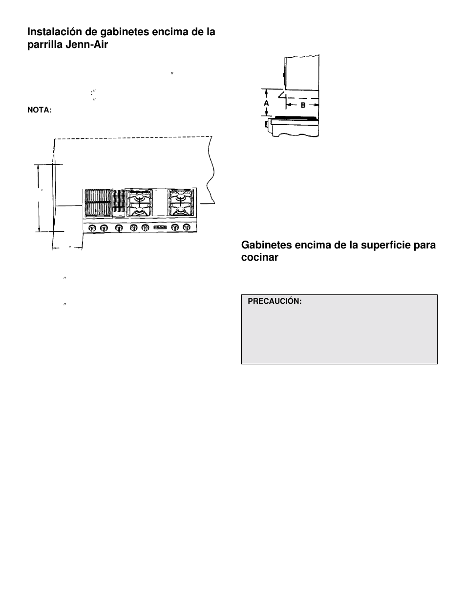 Gabinetes encima de la superficie para cocinar | Jenn-Air JGD8348CDP User Manual | Page 15 / 36