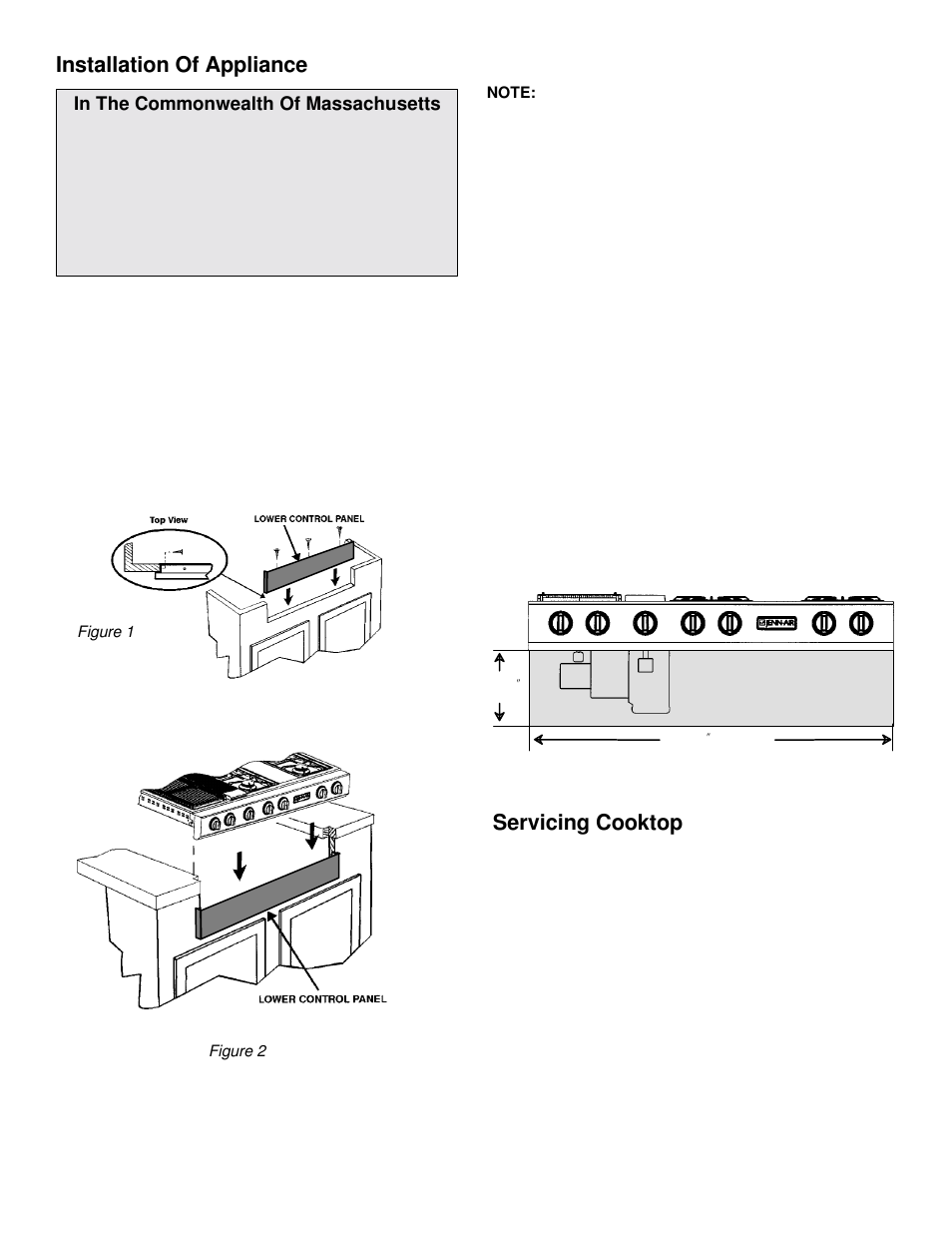 Servicing cooktop, Installation of appliance | Jenn-Air JGD8348CDP User Manual | Page 4 / 36