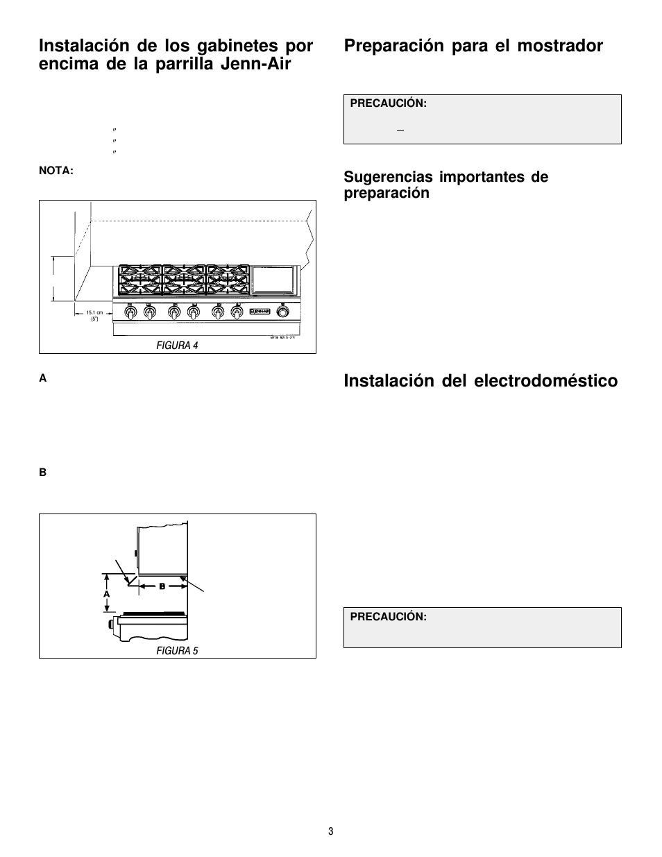 Preparación para el mostrador, Instalación del electrodoméstico, Sugerencias importantes de preparación | Jenn-Air JGCP430ADP User Manual | Page 15 / 36