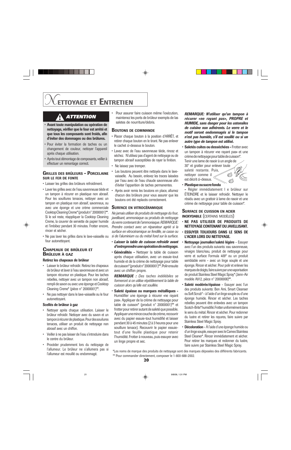 Ettoyage, Ntretien | Jenn-Air 8112P341-60 User Manual | Page 21 / 36