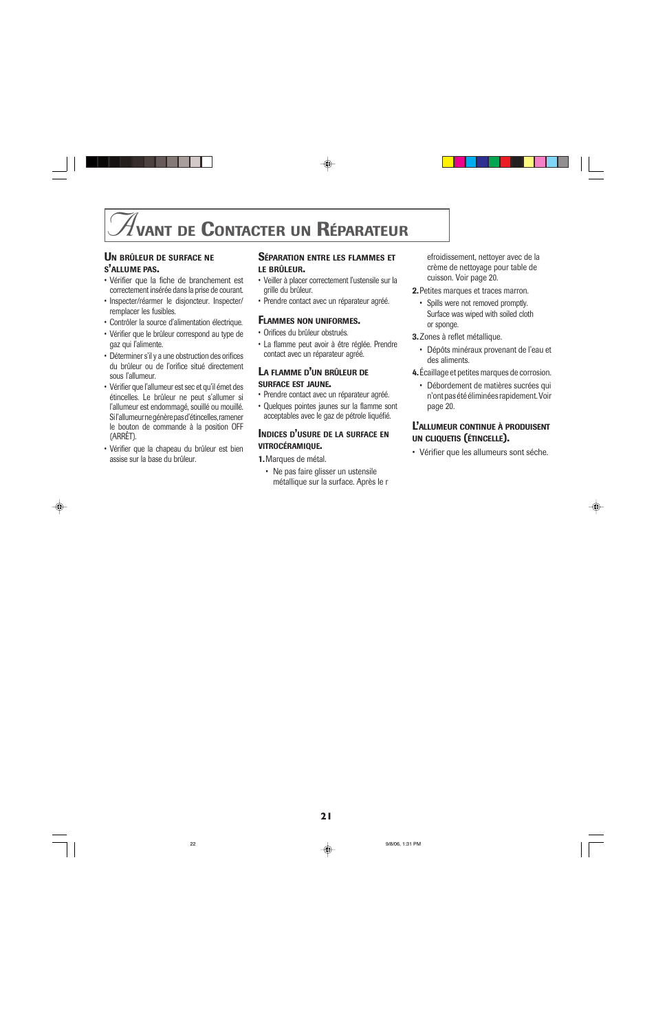 Vant, Ontacter, Éparateur | Jenn-Air 8112P341-60 User Manual | Page 22 / 36