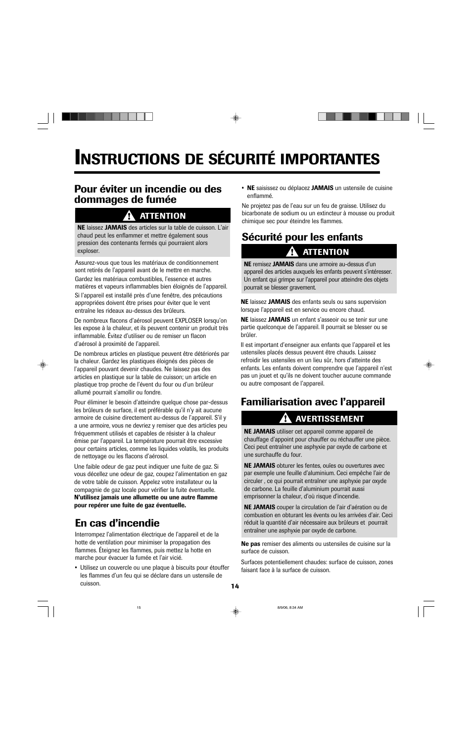 Nstructions, Sécurité, Importantes | Jenn-Air JGD8430 User Manual | Page 15 / 40