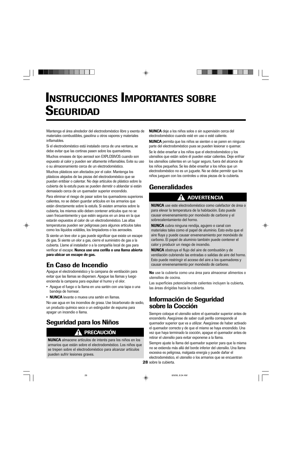 Nstrucciones, Mportantes, Sobre | Eguridad | Jenn-Air JGD8430 User Manual | Page 29 / 40