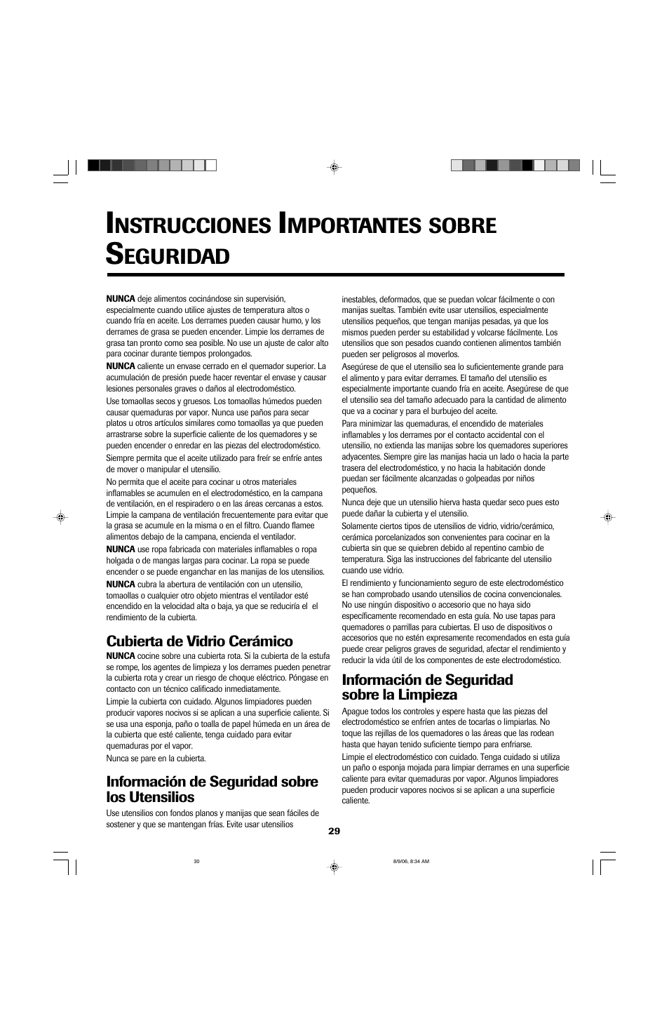 Nstrucciones, Mportantes, Sobre | Eguridad | Jenn-Air JGD8430 User Manual | Page 30 / 40