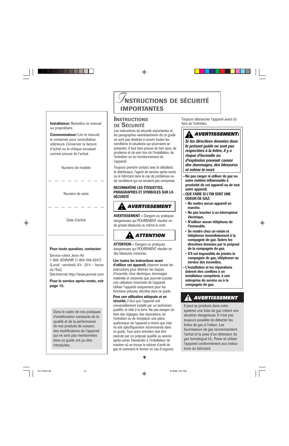 Nstructions, Sécurité, Importantes | Jenn-Air 8111P533-60 User Manual | Page 10 / 24