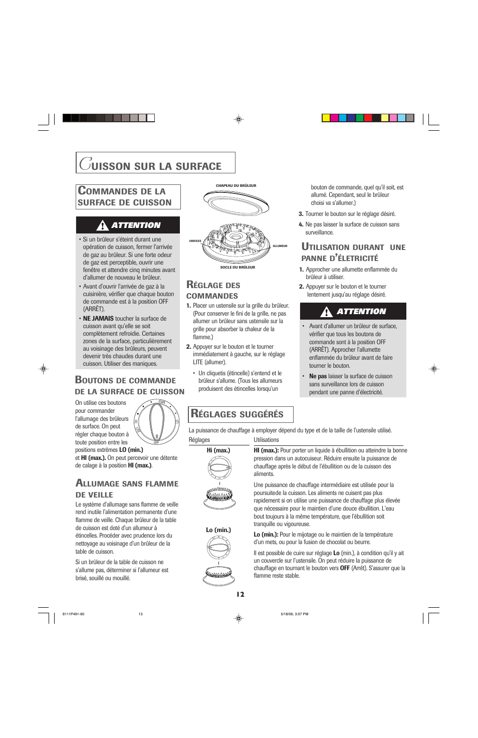 Uisson, Surface | Jenn-Air 8111P533-60 User Manual | Page 13 / 24