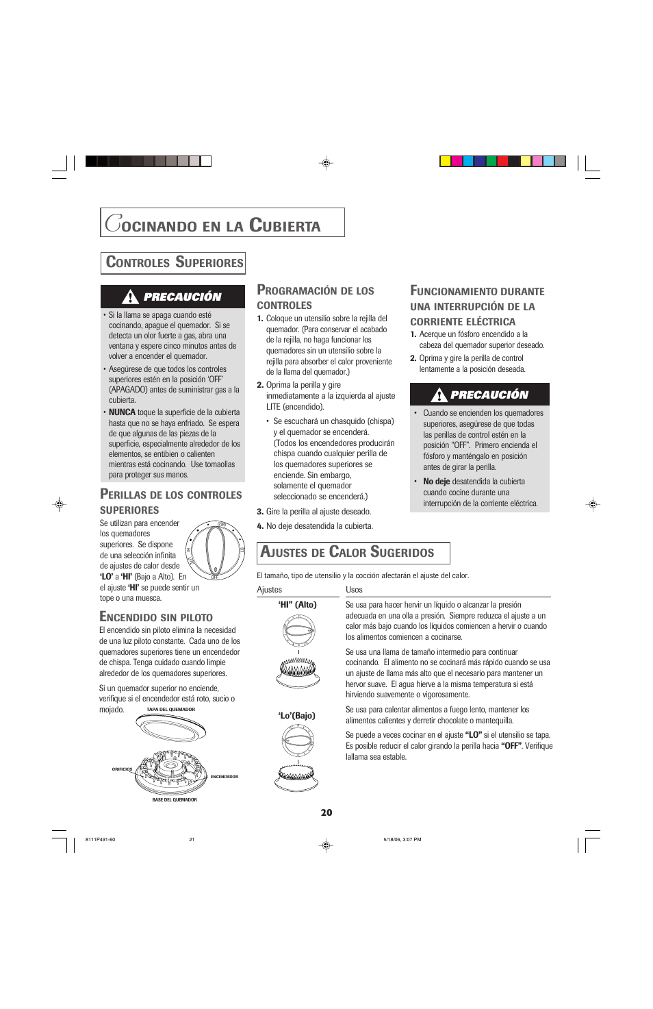 Ocinando, Ubierta | Jenn-Air 8111P533-60 User Manual | Page 21 / 24