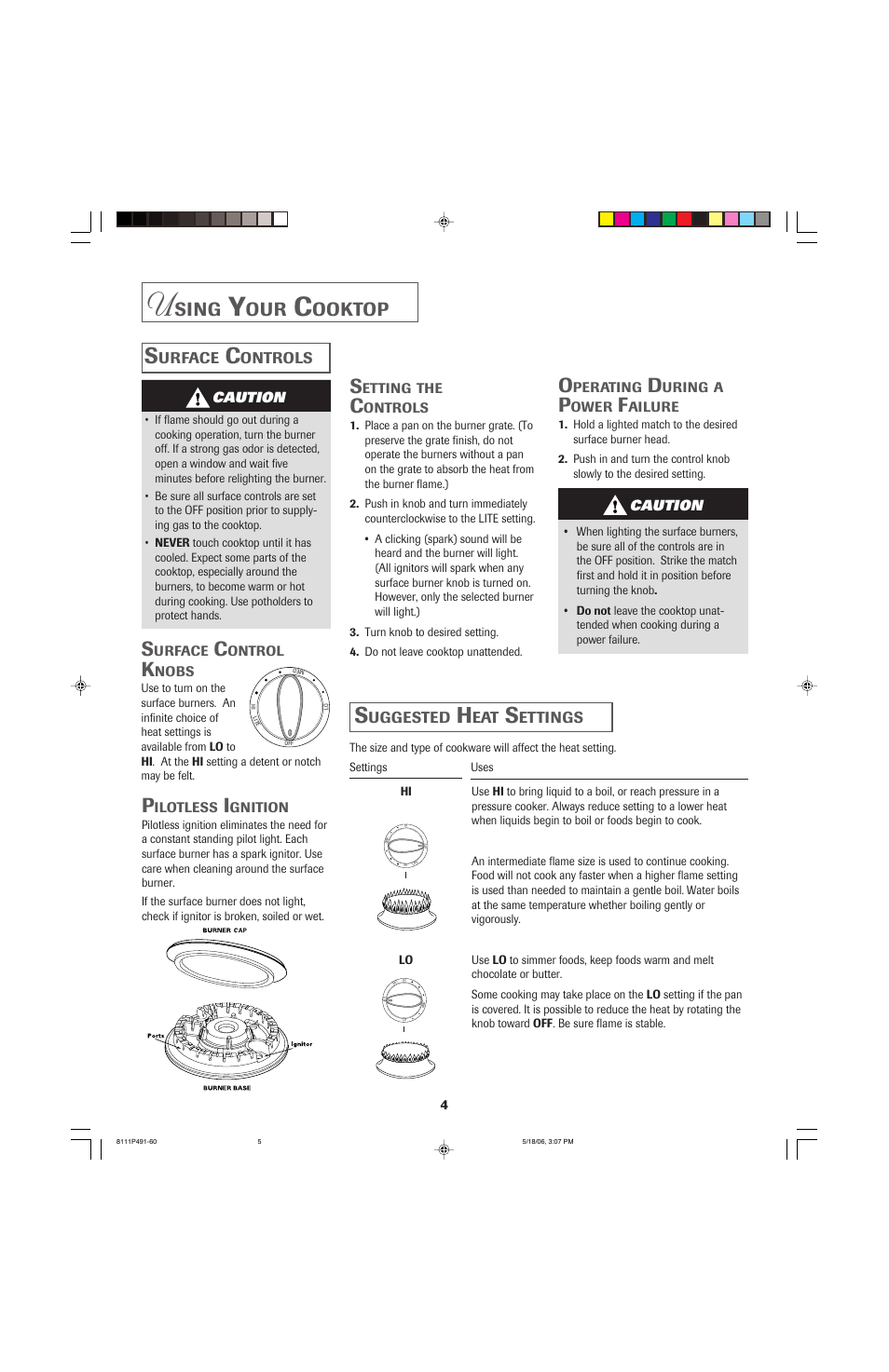 Sing, Ooktop | Jenn-Air 8111P533-60 User Manual | Page 5 / 24