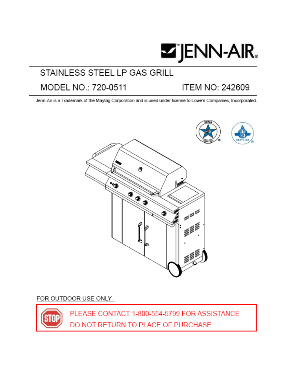 Jenn-Air 720-0511 User Manual | 34 pages