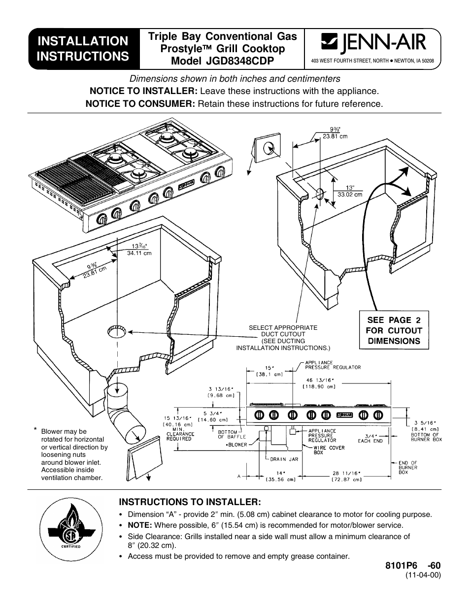 Jenn-Air PROSTYLE JGD8348CDP User Manual | 36 pages