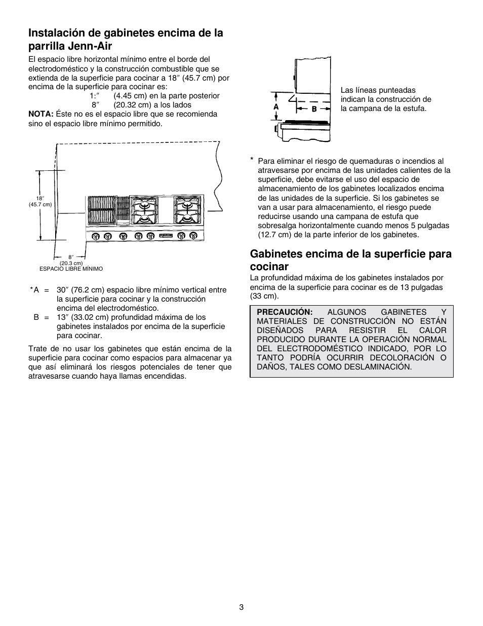 Gabinetes encima de la superficie para cocinar | Jenn-Air PROSTYLE JGD8348CDP User Manual | Page 15 / 36