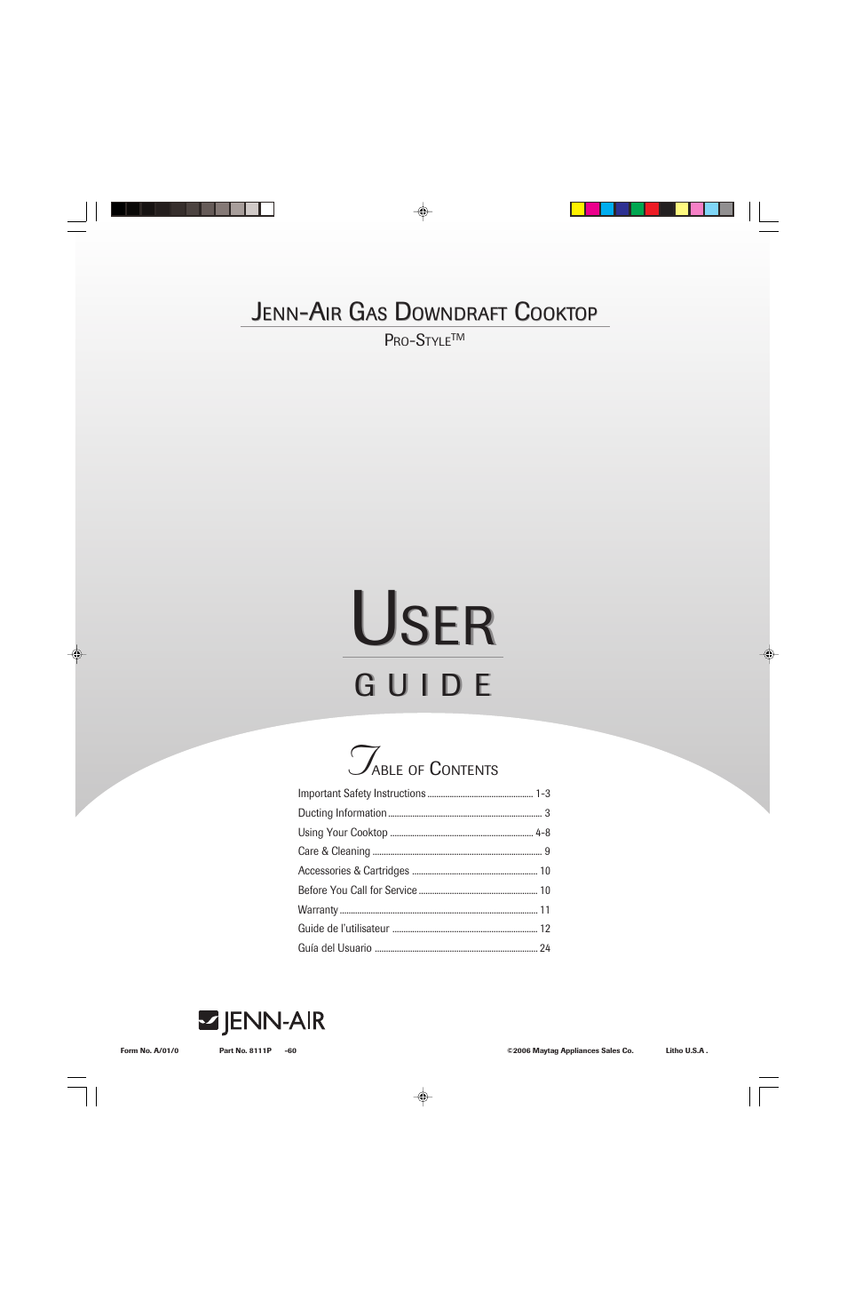 Jenn-Air PRO-STYLE 8111P535-60 User Manual | 36 pages