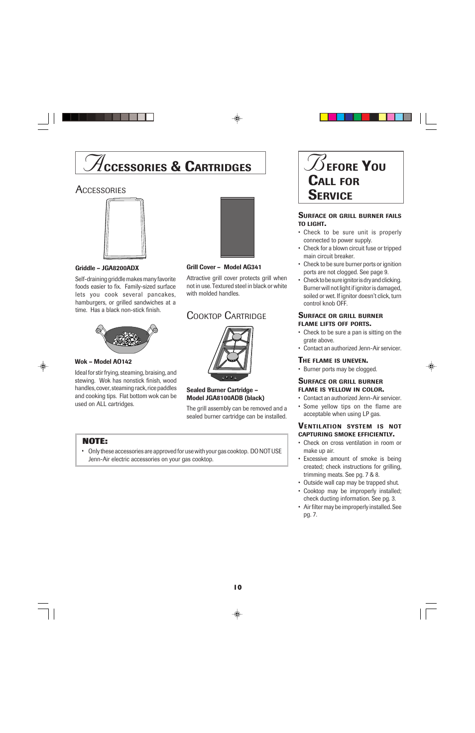 Ccessories, Artridges, Efore | Ervice | Jenn-Air PRO-STYLE 8111P535-60 User Manual | Page 11 / 36