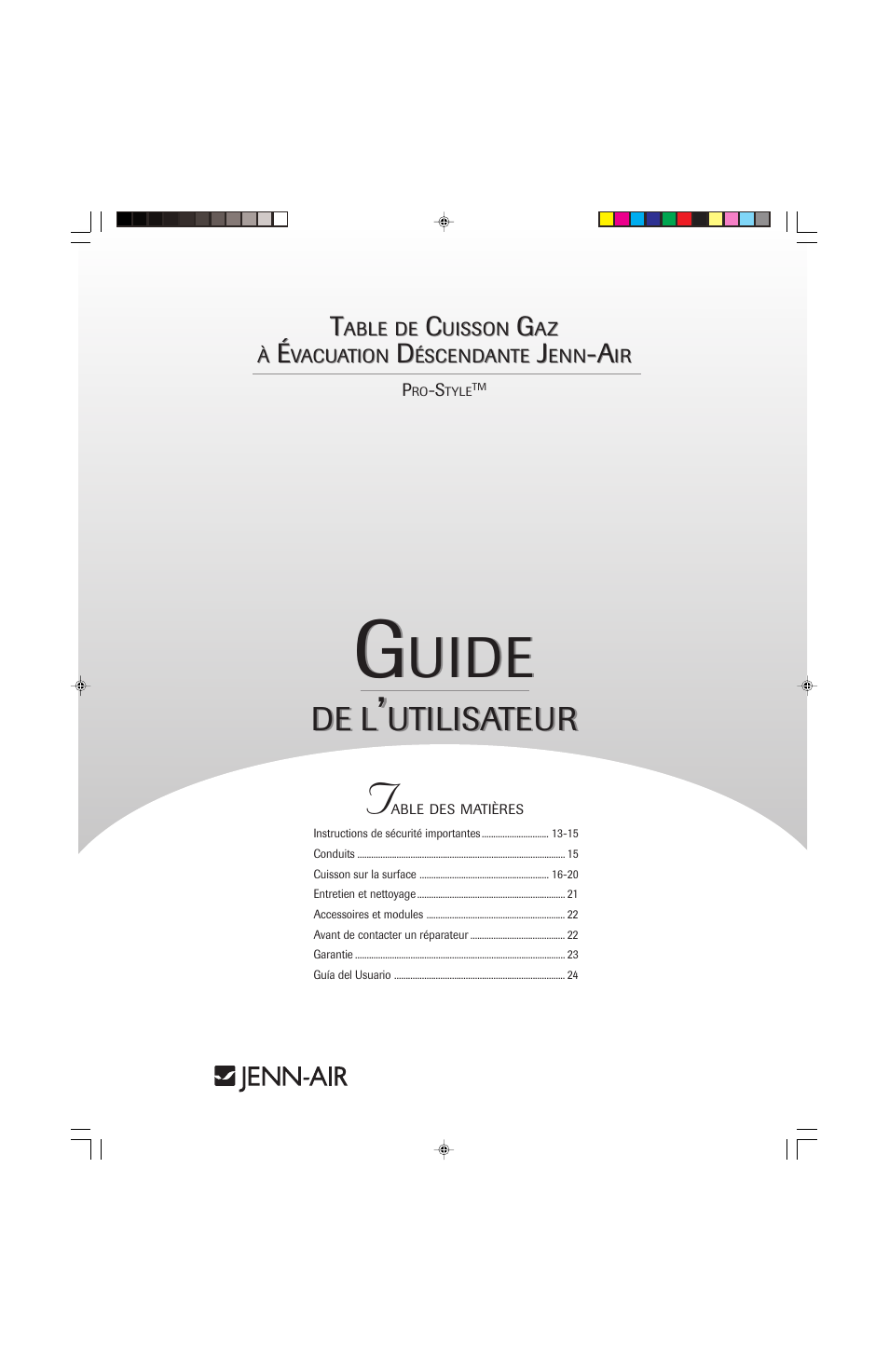Uide, Utilisateur | Jenn-Air PRO-STYLE 8111P535-60 User Manual | Page 13 / 36