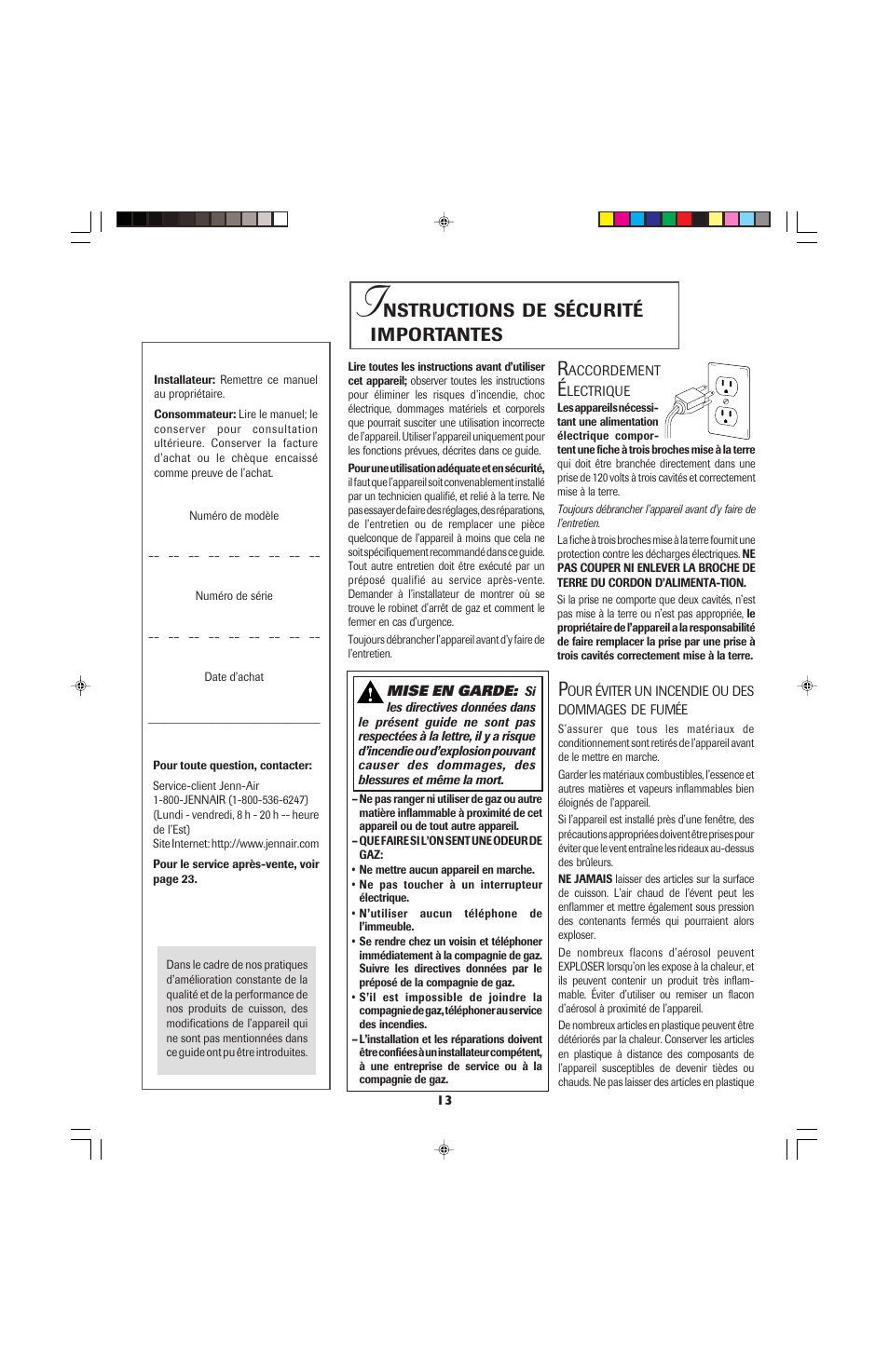 Nstructions, Sécurité, Importantes | Jenn-Air PRO-STYLE 8111P535-60 User Manual | Page 14 / 36