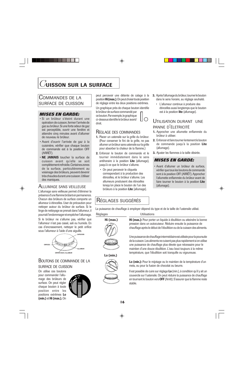 Uisson, Surface | Jenn-Air PRO-STYLE 8111P535-60 User Manual | Page 17 / 36