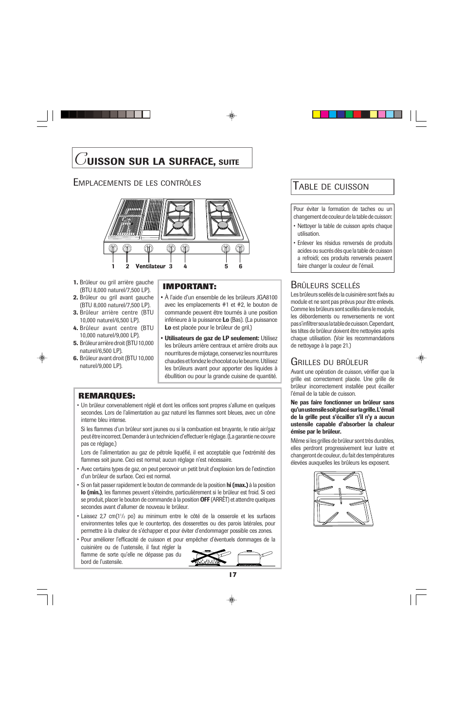 Uisson, Surface | Jenn-Air PRO-STYLE 8111P535-60 User Manual | Page 18 / 36