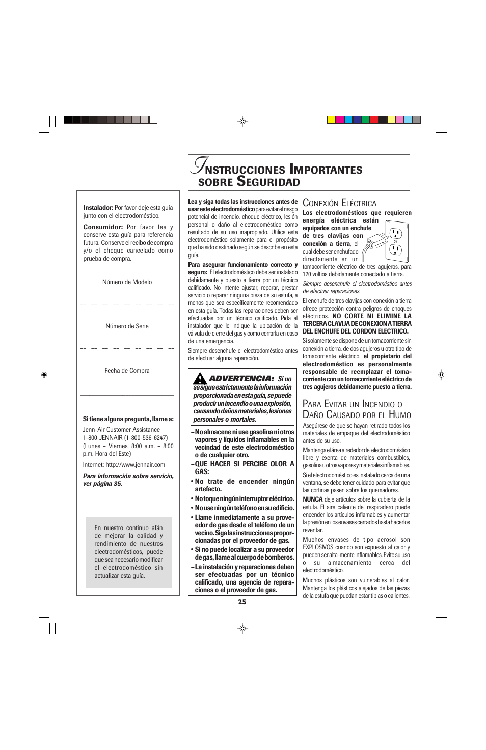 Nstrucciones, Mportantes, Sobre | Eguridad | Jenn-Air PRO-STYLE 8111P535-60 User Manual | Page 26 / 36