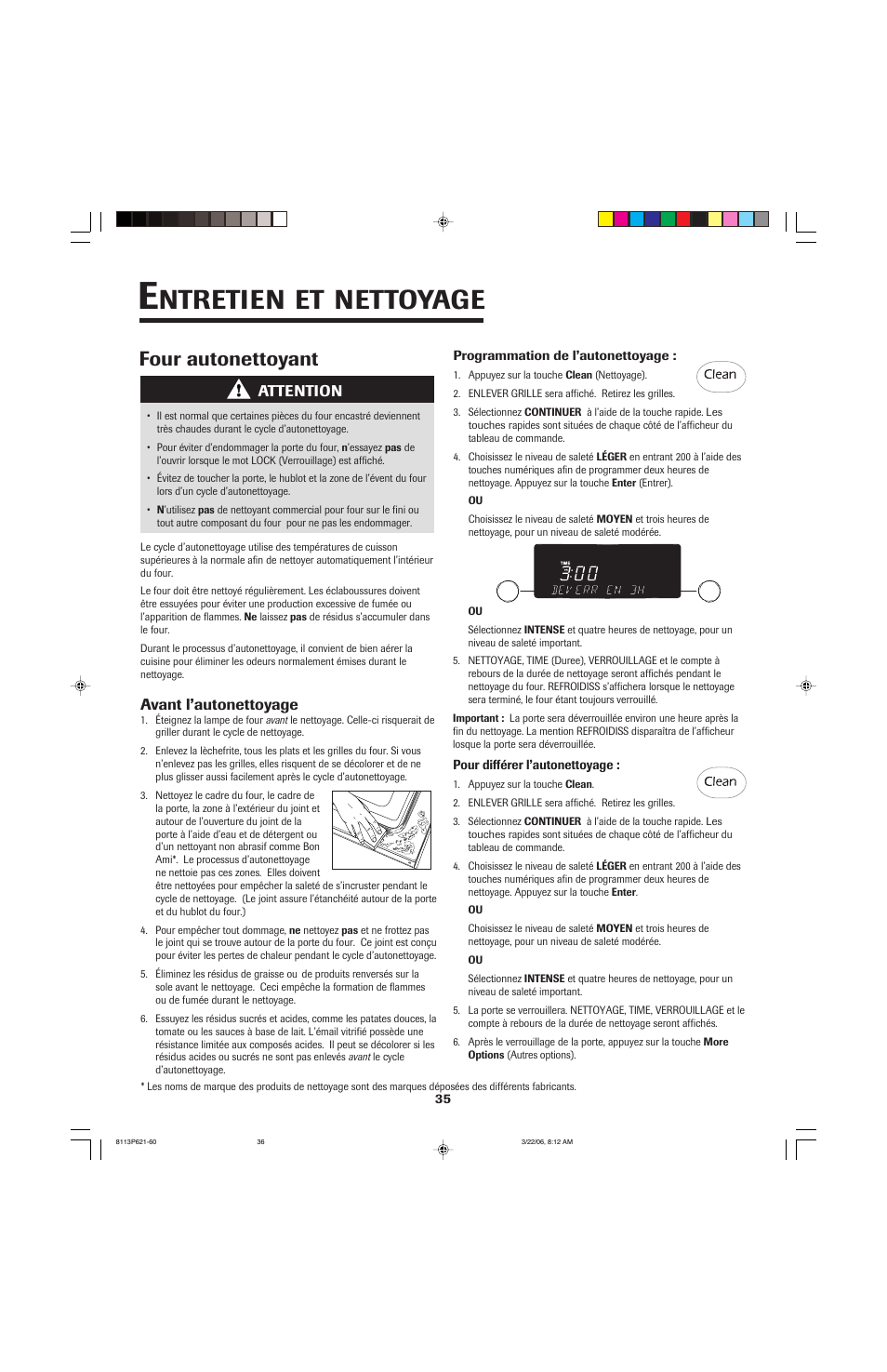 Ntretien, Nettoyage, Four autonettoyant | Jenn-Air 8113P714-60 User Manual | Page 36 / 92