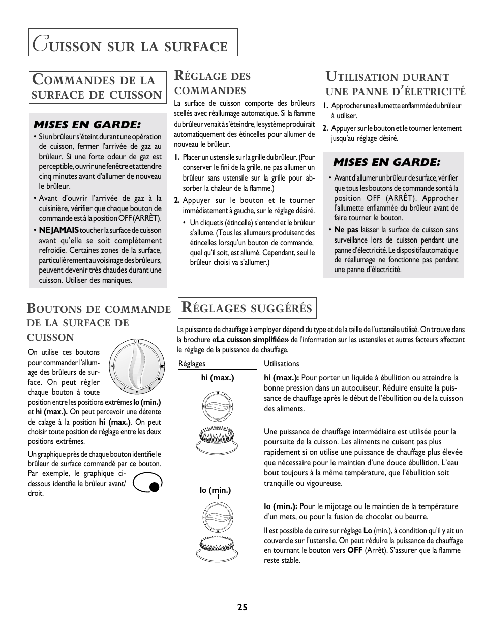 Uisson, Surface | Jenn-Air DUAL-FUEL SLIDE-IN RANGE User Manual | Page 26 / 64