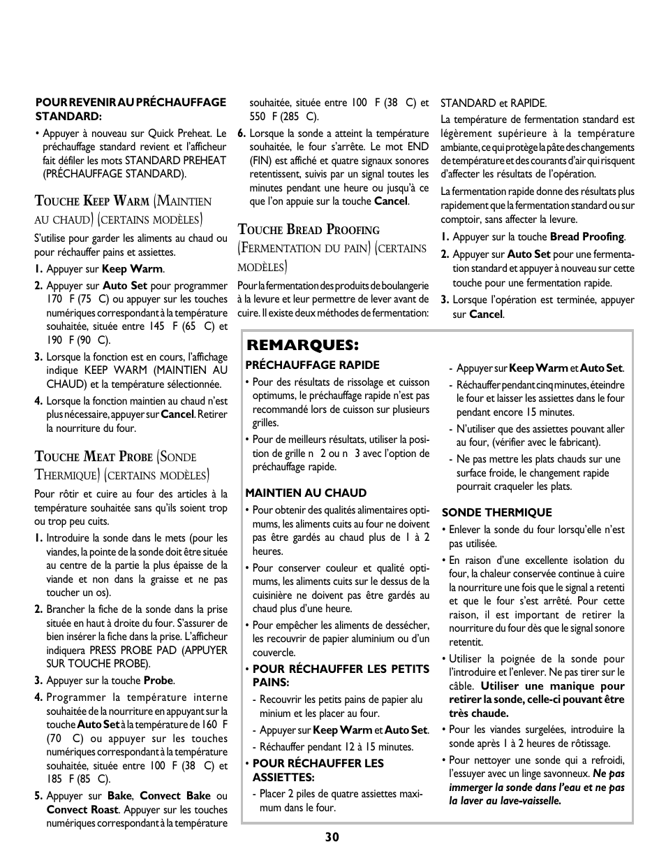 Remarques: t | Jenn-Air DUAL-FUEL SLIDE-IN RANGE User Manual | Page 31 / 64