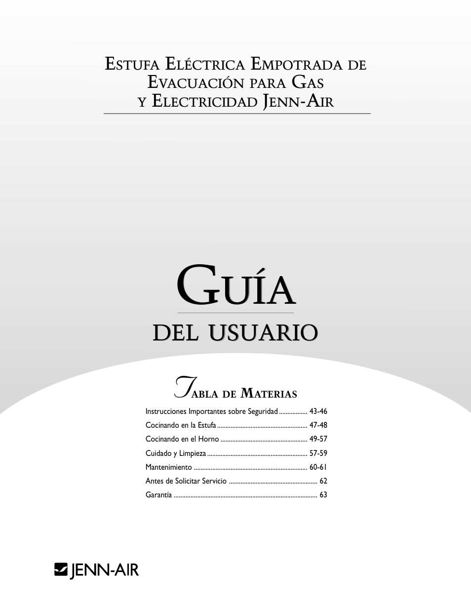 Usuario | Jenn-Air DUAL-FUEL SLIDE-IN RANGE User Manual | Page 43 / 64