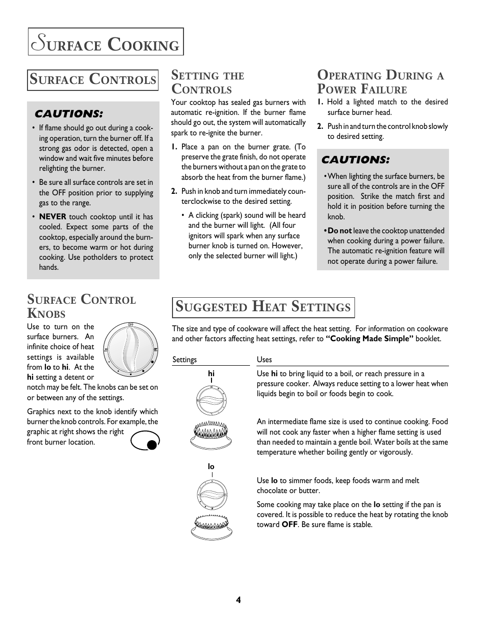 Urface, Ooking | Jenn-Air DUAL-FUEL SLIDE-IN RANGE User Manual | Page 5 / 64