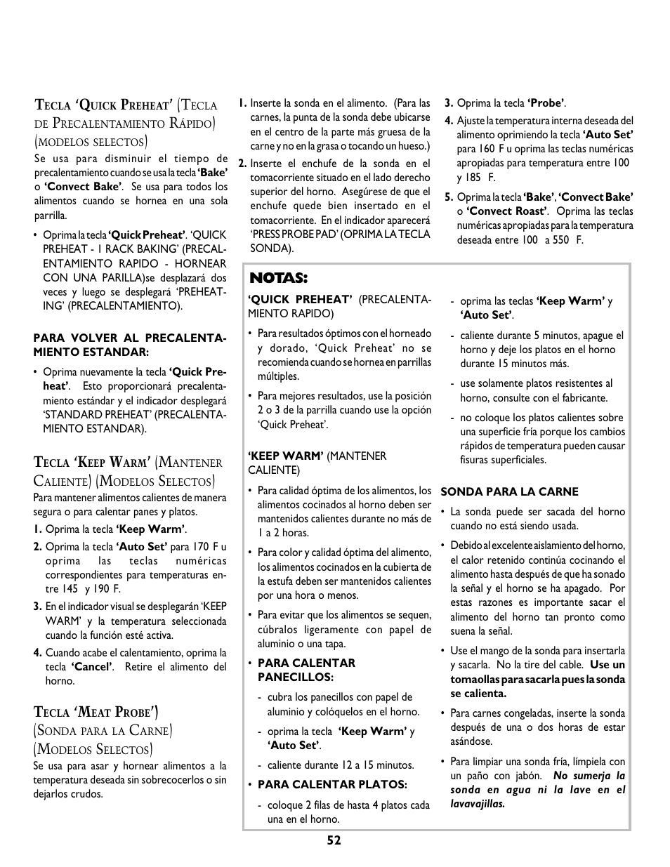 Notas | Jenn-Air DUAL-FUEL SLIDE-IN RANGE User Manual | Page 53 / 64