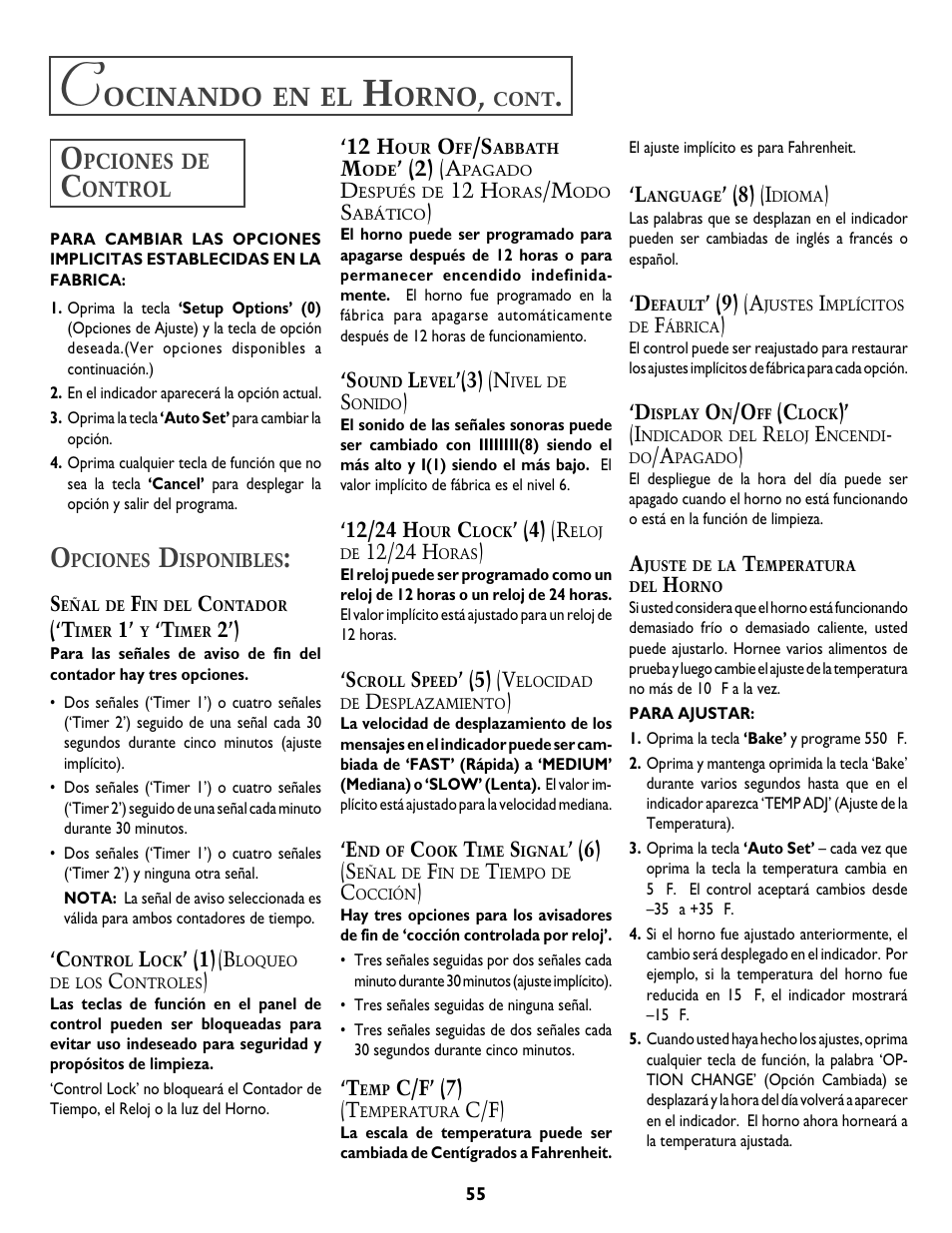 Ocinando, Orno | Jenn-Air DUAL-FUEL SLIDE-IN RANGE User Manual | Page 56 / 64