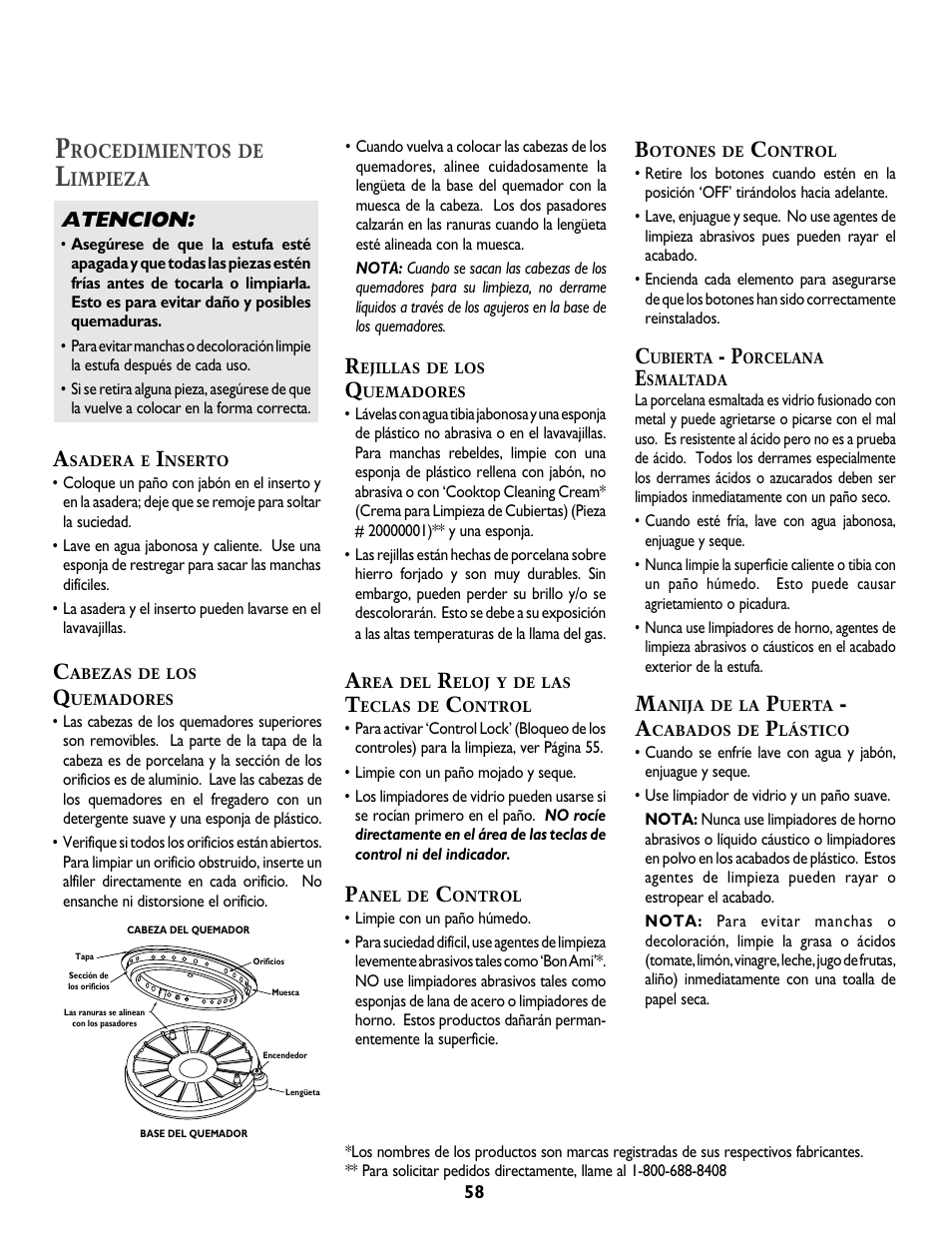 Atencion | Jenn-Air DUAL-FUEL SLIDE-IN RANGE User Manual | Page 59 / 64