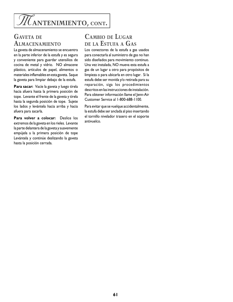 Jenn-Air DUAL-FUEL SLIDE-IN RANGE User Manual | Page 62 / 64