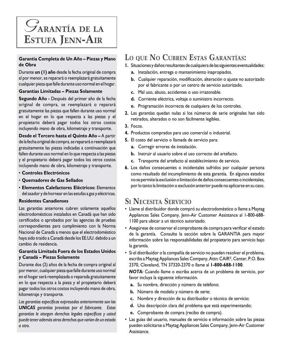Arantía, Stufa | Jenn-Air DUAL-FUEL SLIDE-IN RANGE User Manual | Page 64 / 64