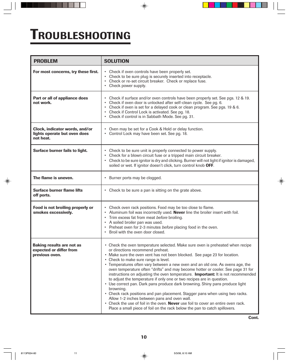 Roubleshooting | Jenn-Air PRO-STYLE 8113P754-60 User Manual | Page 11 / 108