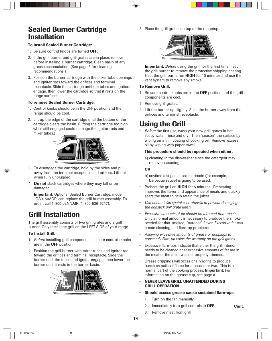 Using the grill | Jenn-Air PRO-STYLE 8113P754-60 User Manual | Page 15 / 108
