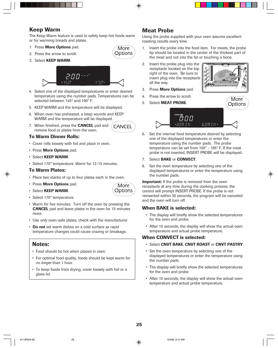 Meat probe, Keep warm | Jenn-Air PRO-STYLE 8113P754-60 User Manual | Page 26 / 108