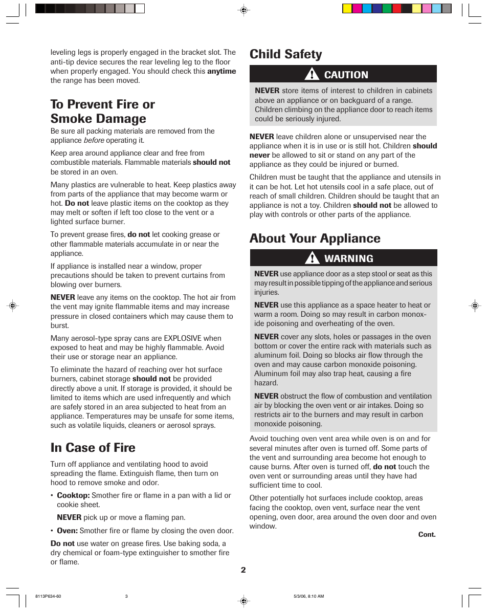About your appliance child safety | Jenn-Air PRO-STYLE 8113P754-60 User Manual | Page 3 / 108