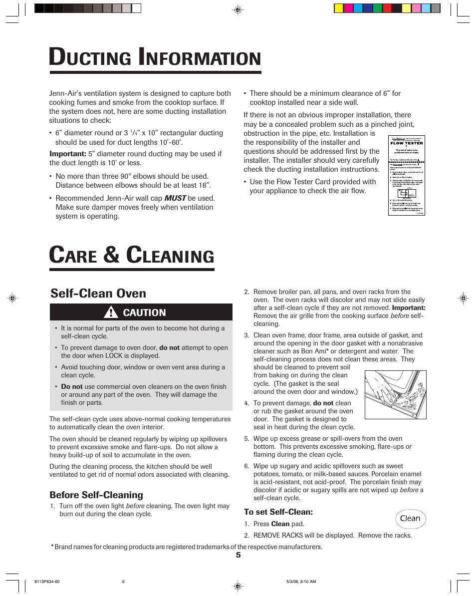 Ucting, Nformation, Leaning | Self-clean oven | Jenn-Air PRO-STYLE 8113P754-60 User Manual | Page 6 / 108