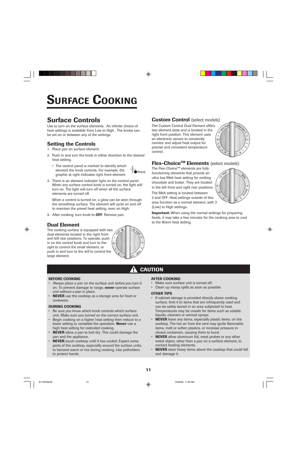 Urface, Ooking, Surface controls | Jenn-Air air filter User Manual | Page 12 / 96