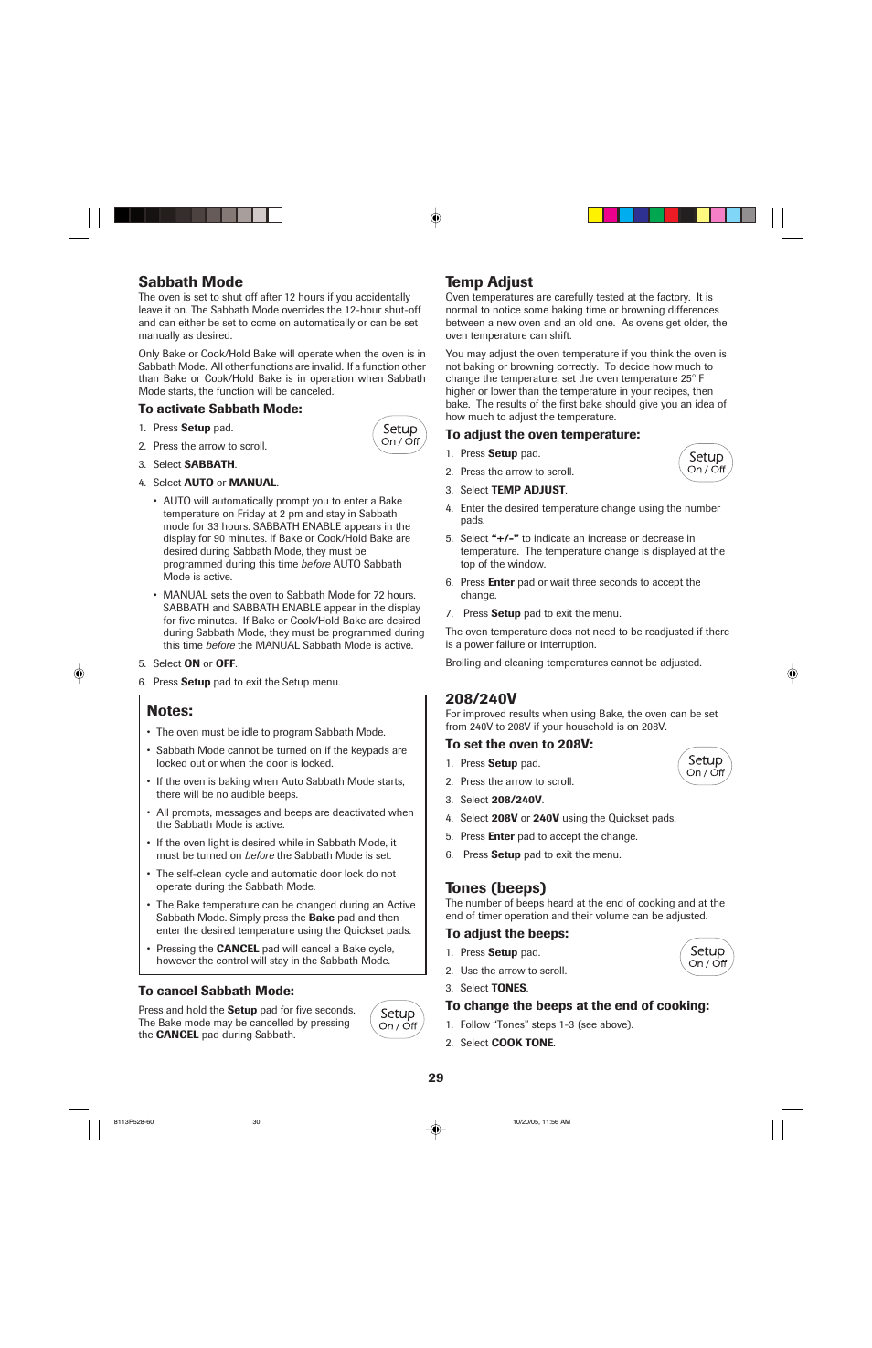 Sabbath mode, Temp adjust, Tones (beeps) | Jenn-Air air filter User Manual | Page 30 / 96