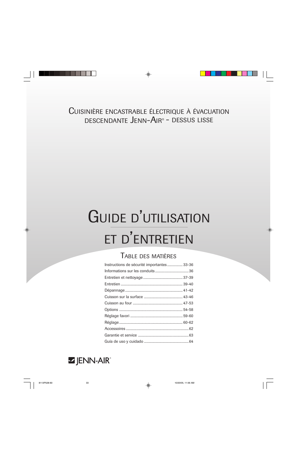 Uide, Utilisation et, Entretien | Jenn-Air air filter User Manual | Page 33 / 96