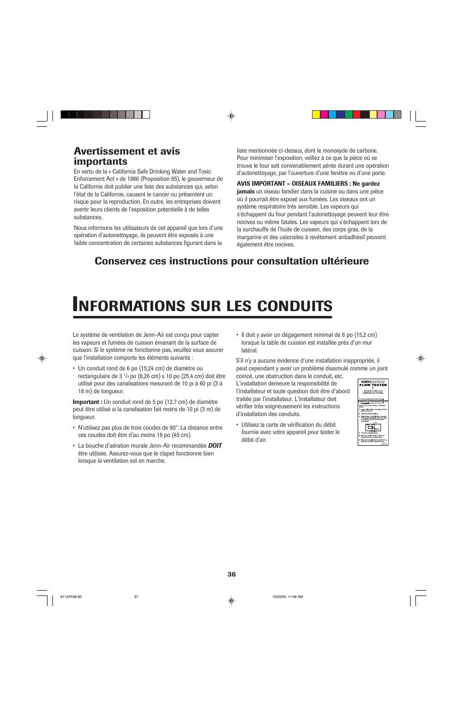 Nformations, Conduits | Jenn-Air air filter User Manual | Page 37 / 96