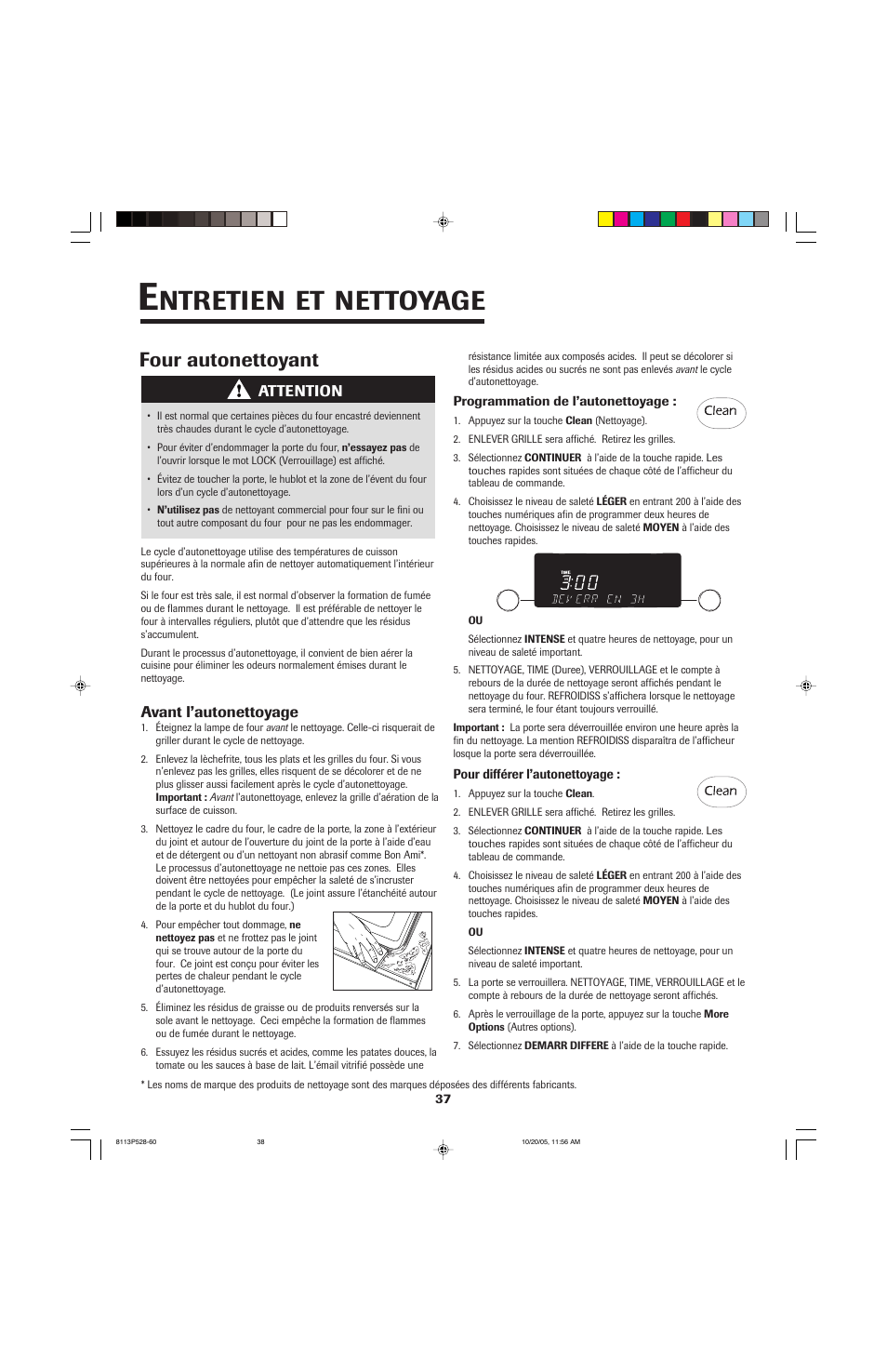 Ntretien, Nettoyage, Four autonettoyant | Jenn-Air air filter User Manual | Page 38 / 96