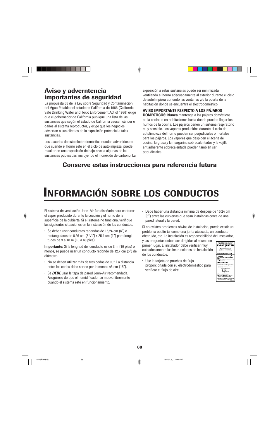 Nformación, Sobre, Conductos | Jenn-Air air filter User Manual | Page 69 / 96