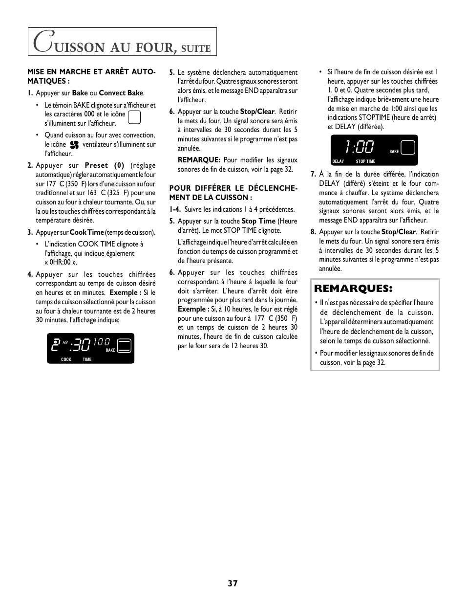 Uisson, Four, Remarques | Jenn-Air T2 User Manual | Page 38 / 72