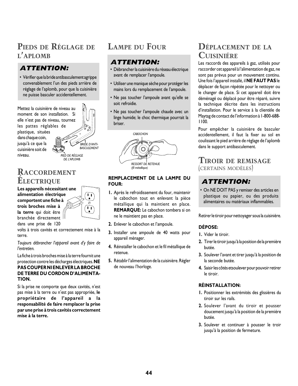 Attention | Jenn-Air T2 User Manual | Page 45 / 72